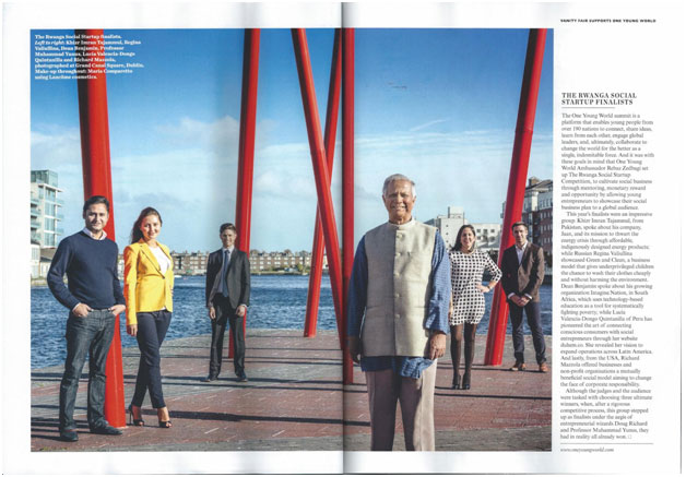 Finalists of the Rwanga Social Startup Competition, with Prof. Muhammad Yunus – Vanity Fair, March 2015